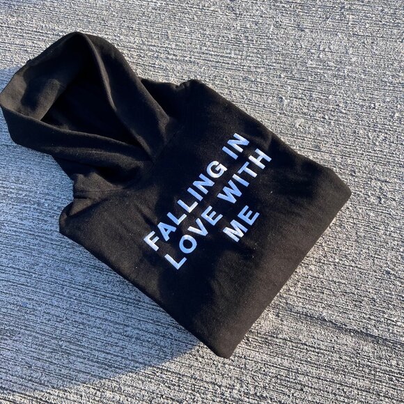 Falling in love with me Hoodie Embroidered quote Self Love - Picture 2 of 3